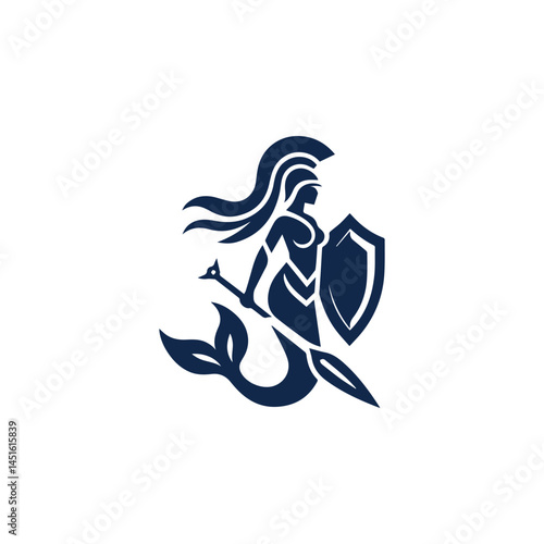 Warrior mermaid logo