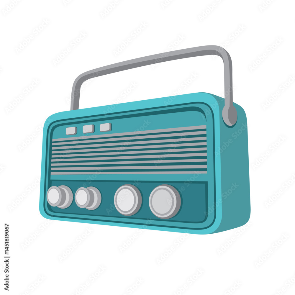 Fototapeta premium retro radio vector illustration flat design