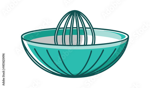 Teal citrus juicer kitchen utensil illustration