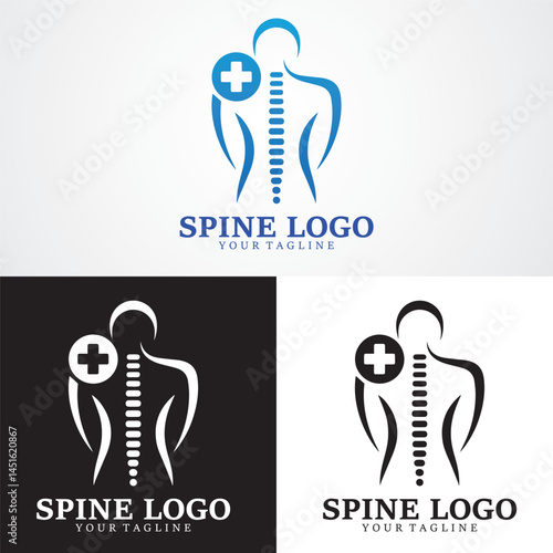 Spine logo design, medical chiropractic logo in isolated background, chiropractic logo design vector. Suitable for your design need, logo, illustration, animation, etc.