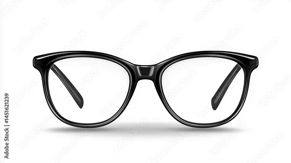 Fototapeta premium Stylish black vintage-inspired round frame sunglasses with dark lenses, isolated on a clean white background, exuding classic elegance