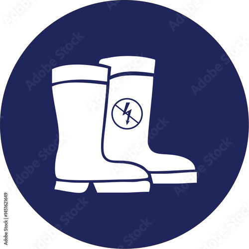 mandatory safety sign indicating use of electrical insulated boots for protection in hazardous work areas