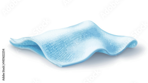 Studio close-up: A piece of light blue fabric showing a soft pleated texture. The fabric drapes gently, creating soft folds and waves on the surface. The light is even.