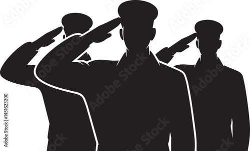 Military army soldier salute silhouette, Veterans Army Saluting Vector Silhouettes Bundle, Soldier silhouettes collection for Veterans Day