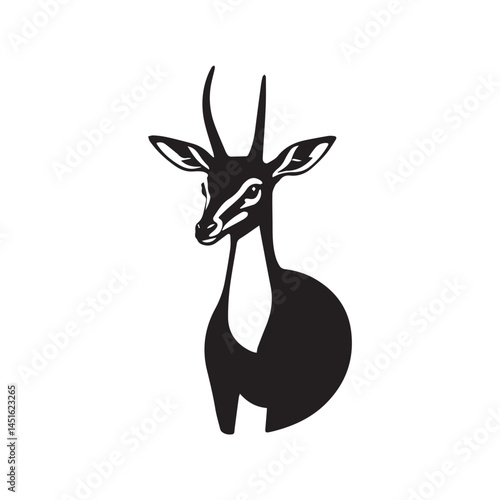 Dik dik animal silhouette black vector art design on white background