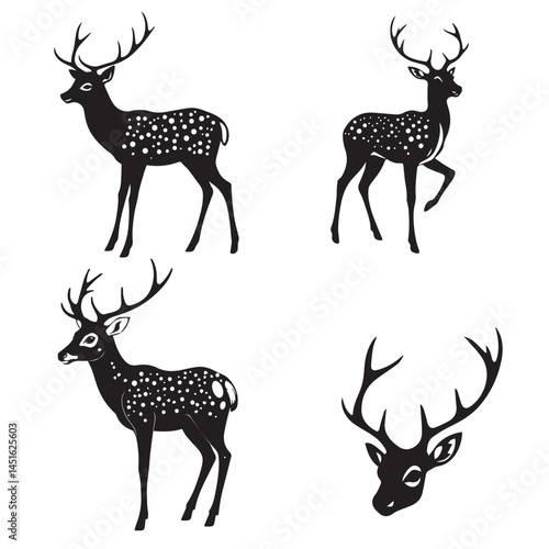 Dik dik animal silhouette black vector art design on white background