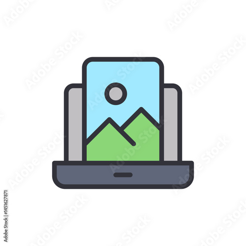 Digital painting colored icons, minimalist vector illustration ,simple transparent graphic element .Isolated on white background