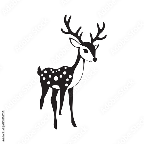 Dik dik animal silhouette black vector art design on white background