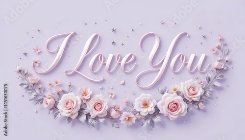 Elegant floral arrangement with 'I Love You' message for romantic occasions