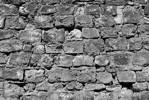 Gray stone wall texture, close-up