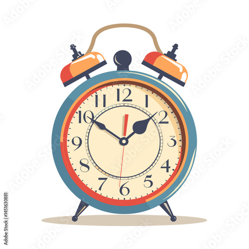 Alarm clock icon. Flat illustration of alarm clock vector icon for web design.