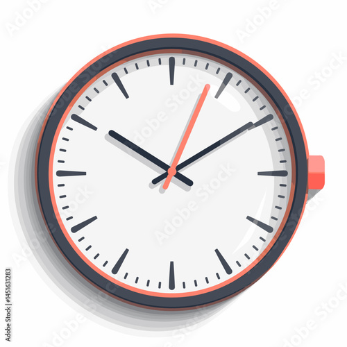 Vector illustration of a clock on a white background. Time is money
