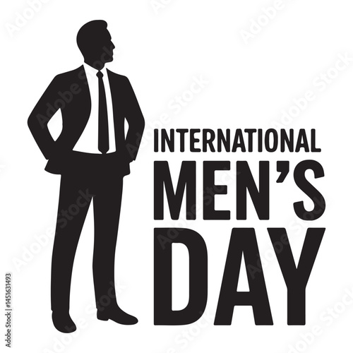 Silhouette of a Man in Confident Pose for Men's Day