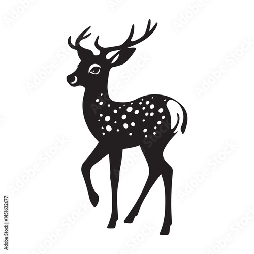 Dik dik animal silhouette black vector art design on white background