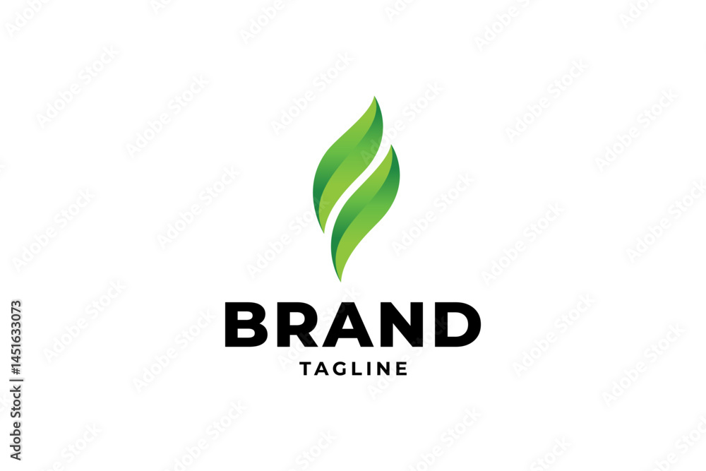 Natural Leaf elements simple vector logo design Natural Leaf elements simple vector logo design