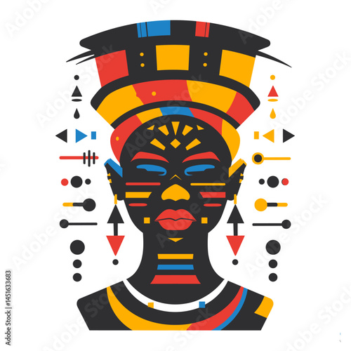Portrait of a man with afro style. Vector illustration.