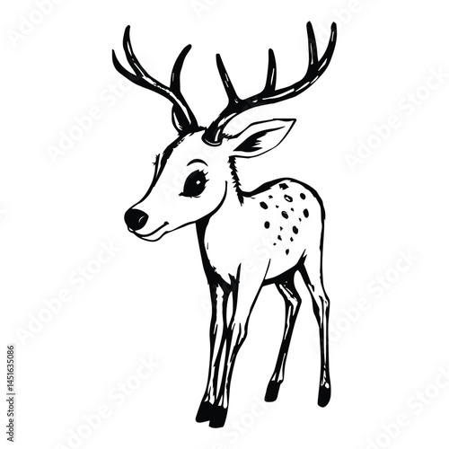 Dik dik animal silhouette black vector art design on white background