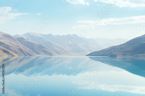Fototapeta Naklejka Na Ścianę i Meble -  Serene mountain lake reflecting the sky