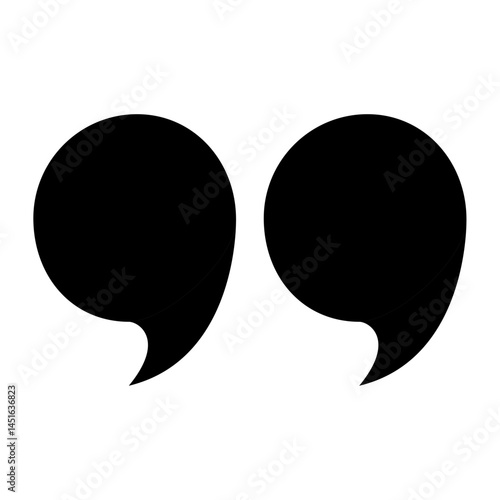 Black quote marks. Isolated quotes elements, text quotation icons. Comma sign vector. Black quotation comma, double quote inverted illustration.