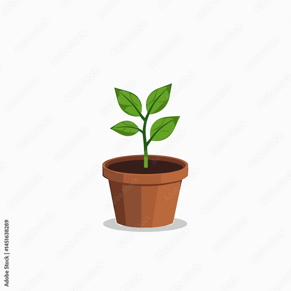 vibrant green plant growing in brown pot vibrant green plant growing in brown pot