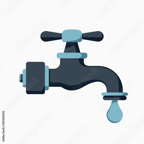 blue water faucet icon with droplet effect