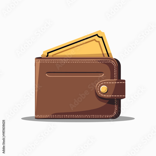 brown leather wallet with money