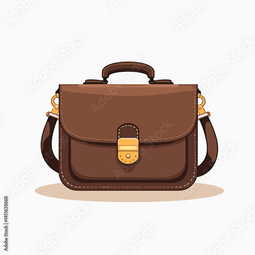 brown leather briefcase with gold clasp