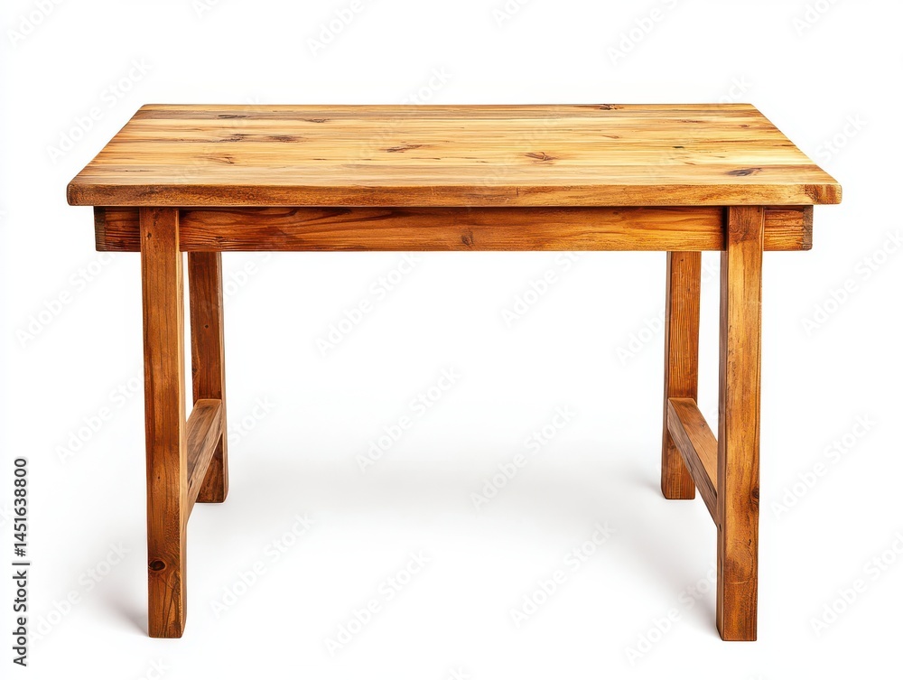 Rustic Light Brown Wooden Table on White Background Rustic Light Brown Wooden Table on White Background