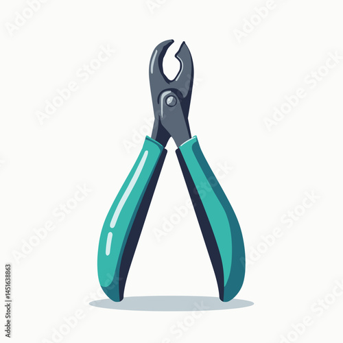 vivid blue wrench with green handles  tool maintenance illustration