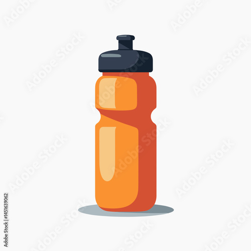 orange water bottle with black lid  sports drink container