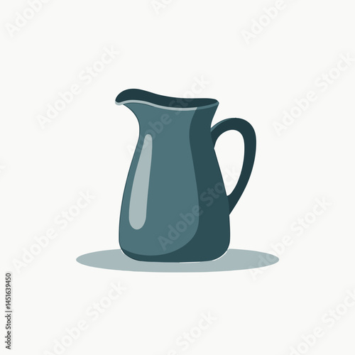 handcrafted blue ceramic pitcher with handle