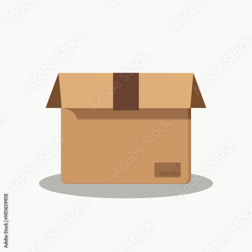 brown cardboard shipping box with tape and label