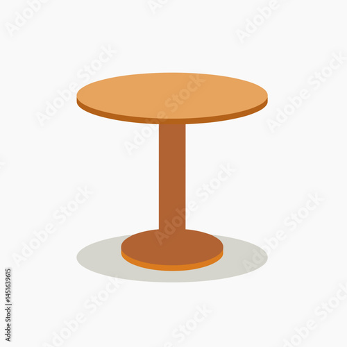 round wooden table with brown legs