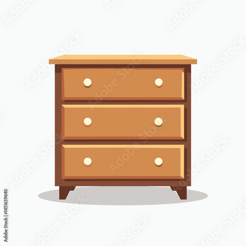 wooden dresser with light brown finish and white knobs