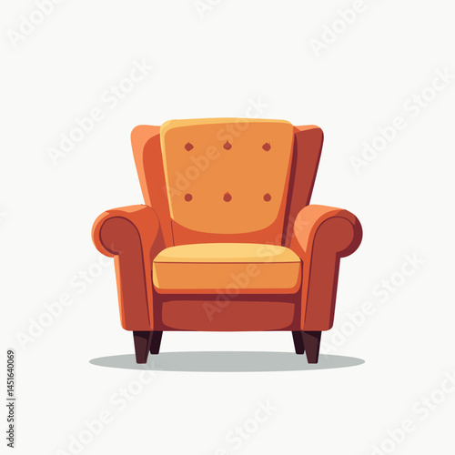 vibrant orange armchair with cushioned seat  comfortable living room furniture