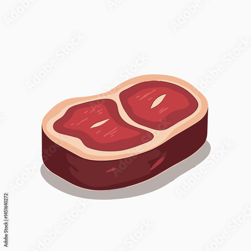 high quality red meat cut in half  juicy beef steak illustration
