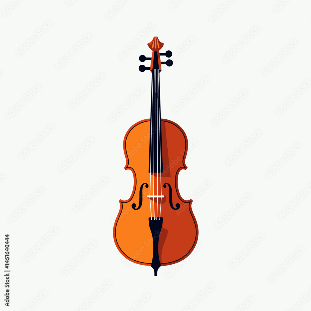 Fototapeta premium violin illustration with orange and red accents