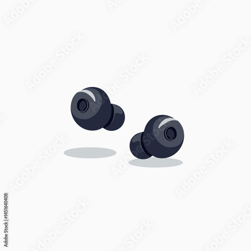 black inear headphones with round earpieces