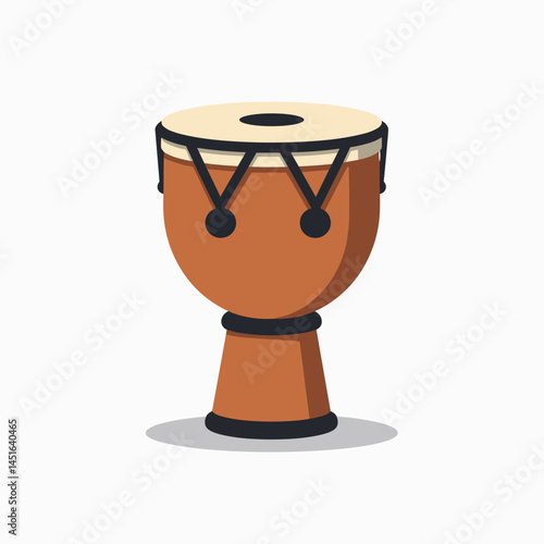 handcrafted brown bongo drum with black straps
