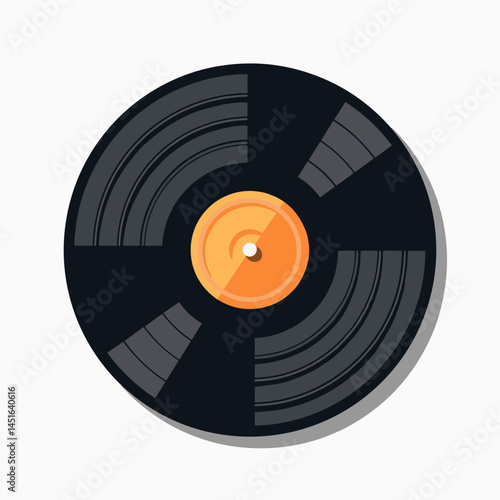 vintage vinyl record with orange center