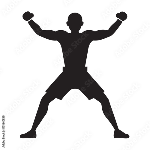 boxer  victory pose art illustration 