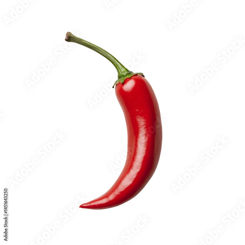 Fresh red pepper on a clean transparent background highlighting its vibrant color and smooth texture, Red peper on transparent background