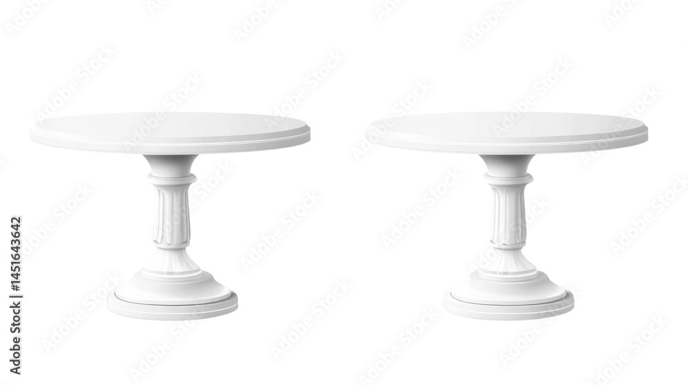 Modern White Table Isolated on White Background Modern White Table Isolated on White Background