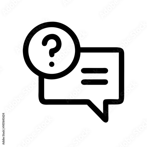 FAQ icon with question mark and speech bubble design  