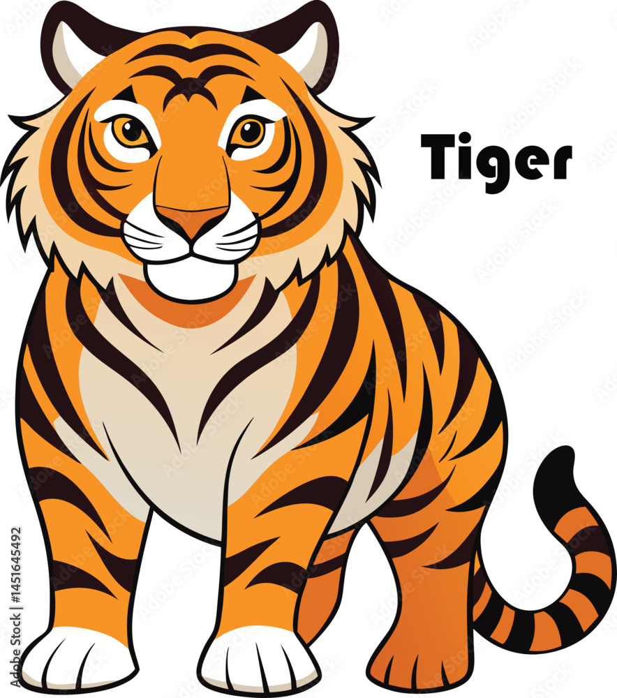 Obraz premium Tiger with-white-background Image.eps