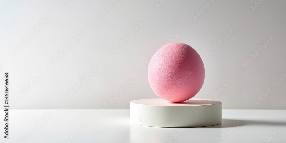 Fototapeta premium Floating pink ball on a simple