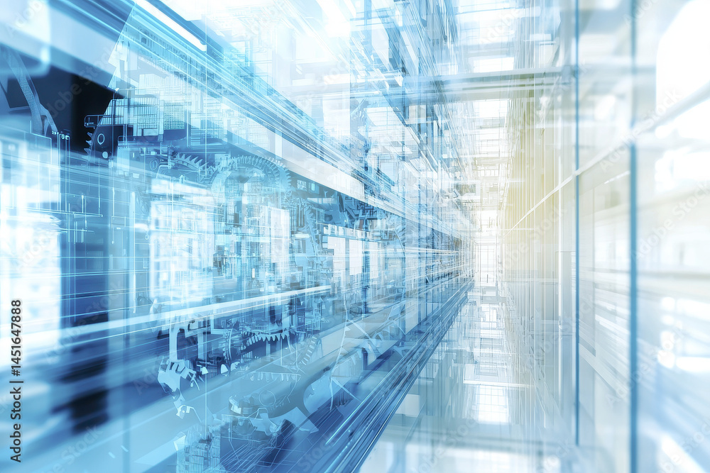 Obraz premium futuristic digital environment showcasing advanced technology and innovation, emphasizing connectivity and efficiency