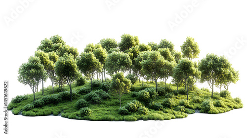 Lush green island forest scene nature trees plants greenery