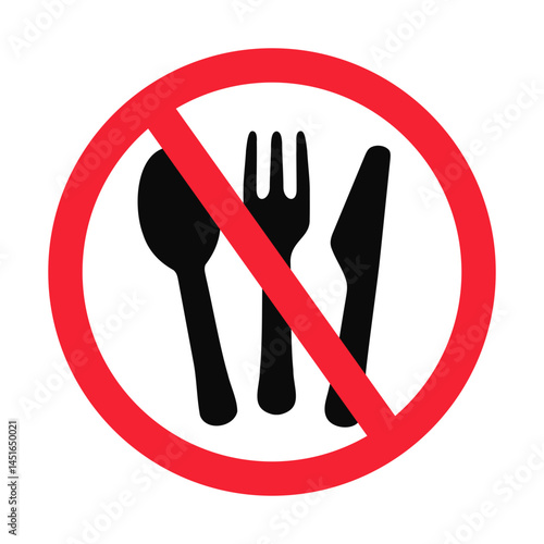 No Eating or Drinking Symbol Icon