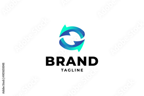 recycle rotation arrow symbol icon logo with modern vector design